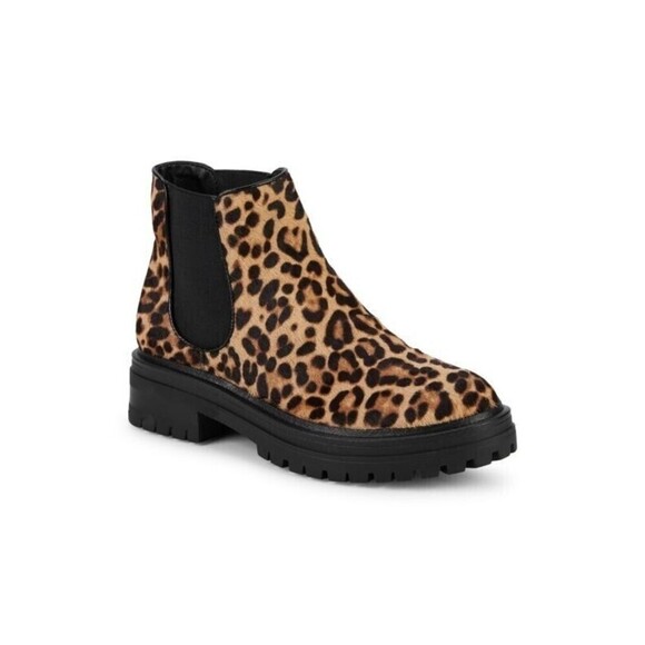 Kenneth Cole Women's Rhode Leopard-Print Calf Hair Chelsea Booties Size 6 - Picture 1 of 8